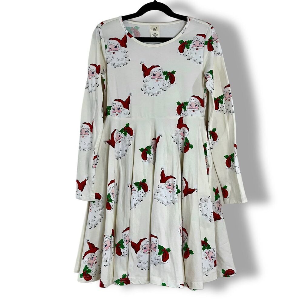 Eleanor Rose Boutique Girl’s Vintage Santa Christmas Twirl Skater Dress 10
